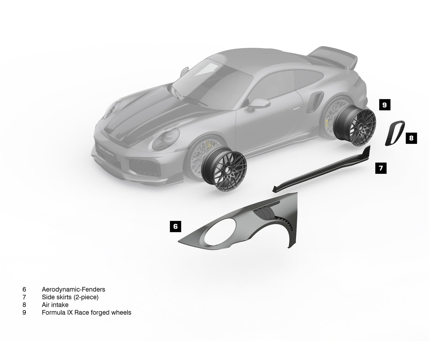 TECHART Front Spoiler I for 992.2 Turbo(S) from MY2026