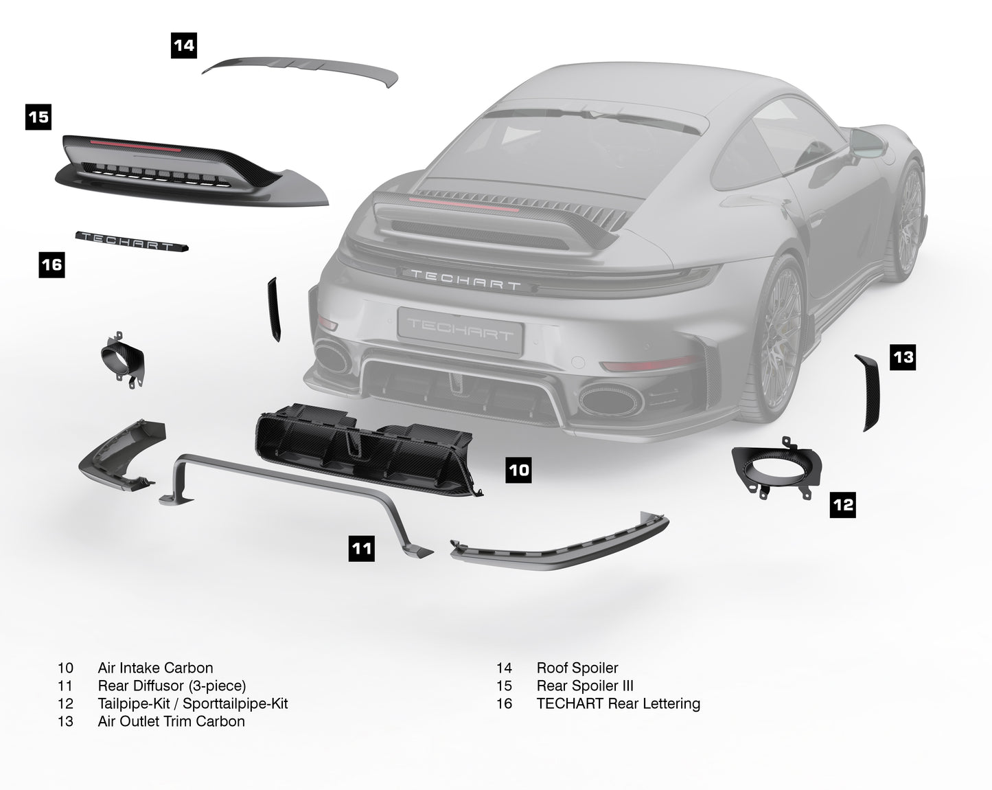 TECHART Rear Diffuser for 992.2 Turbo(S) from MY2026