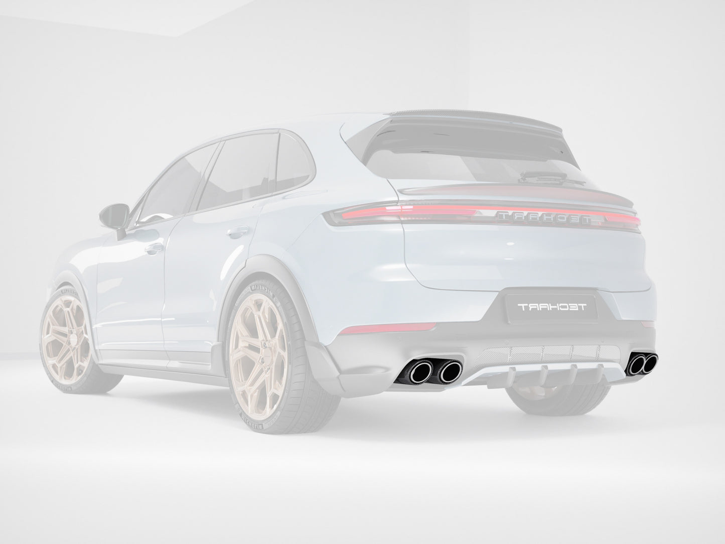 TECHART Exhaust Tip Kit Titanium with Carbon Trim for E3 Cayenne