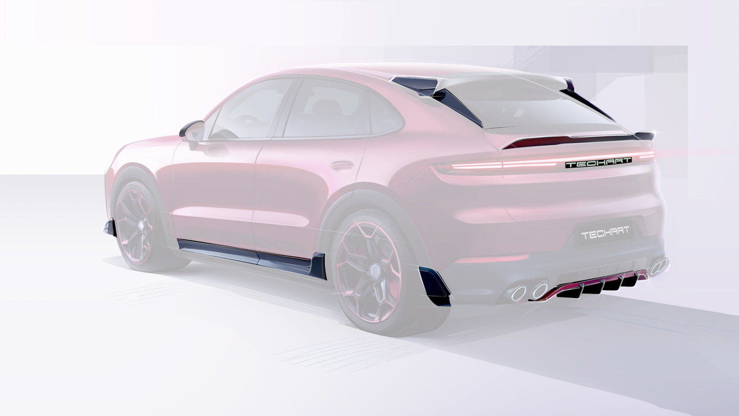 TECHART Rear Diffuser “Four Fast Fins” for E3.2 Cayenne with SportDesign starting MY24