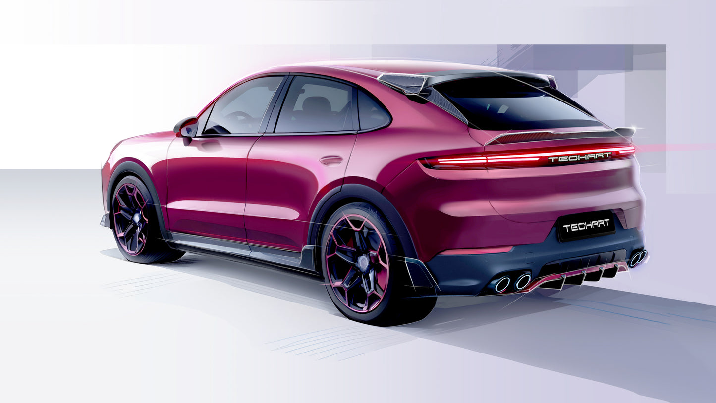 TECHART Rear Diffuser “Four Fast Fins” for E3.2 Cayenne with SportDesign starting MY24