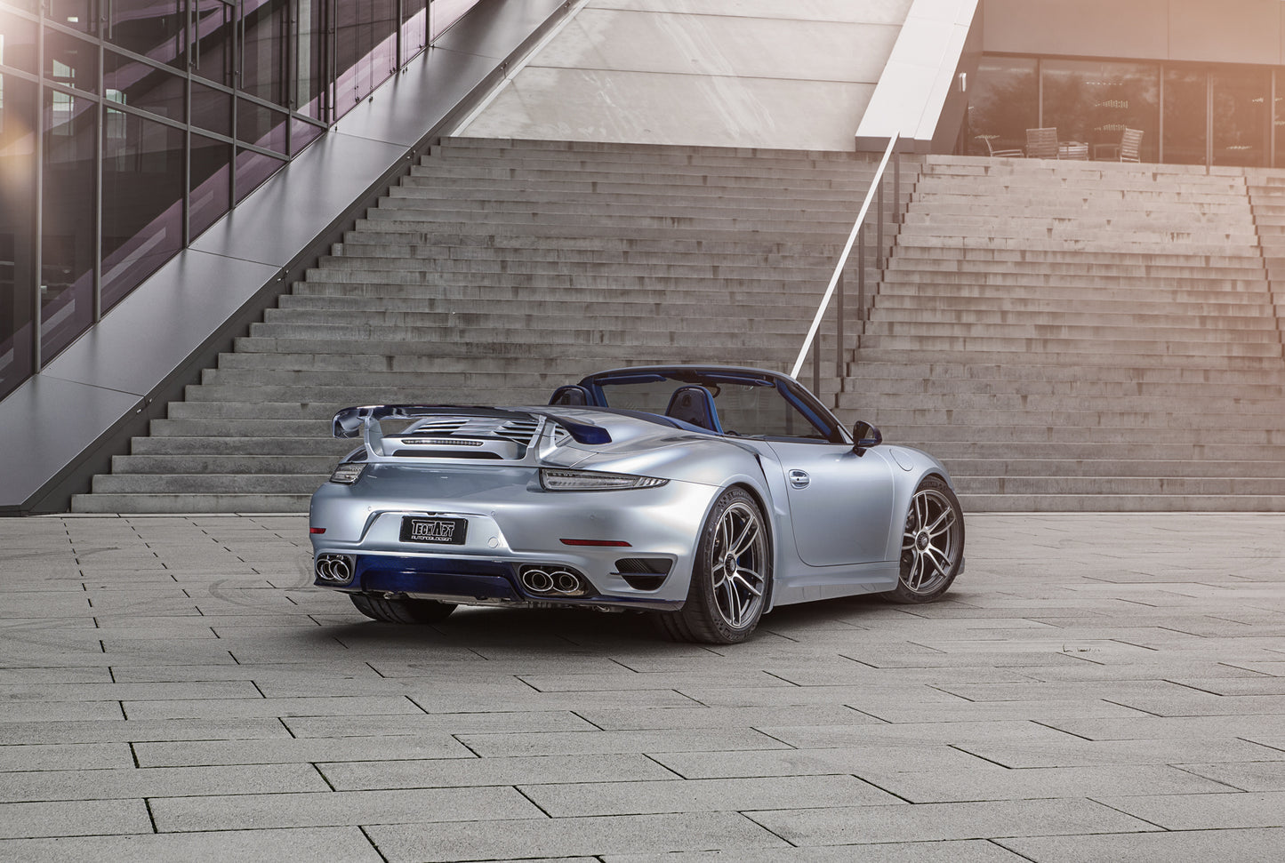 TECHART Exhaust Tail Pipes, glossy chrome for 991.1 Turbo/ S up to MY16
