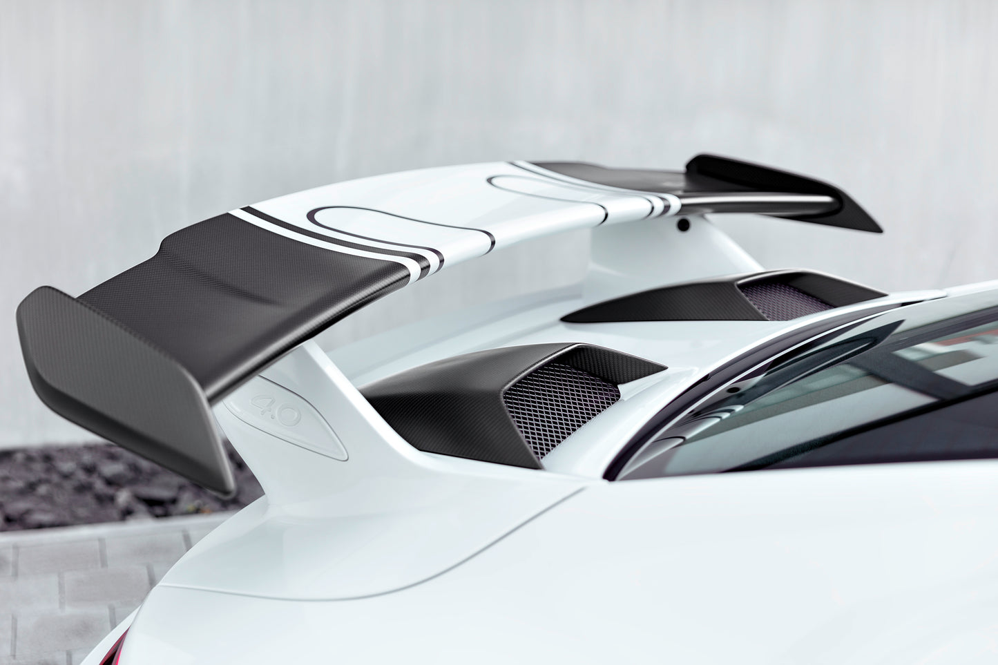 TECHART Rear Spoiler Panels Carbon "matte" for 991.2 GT3 from MY17