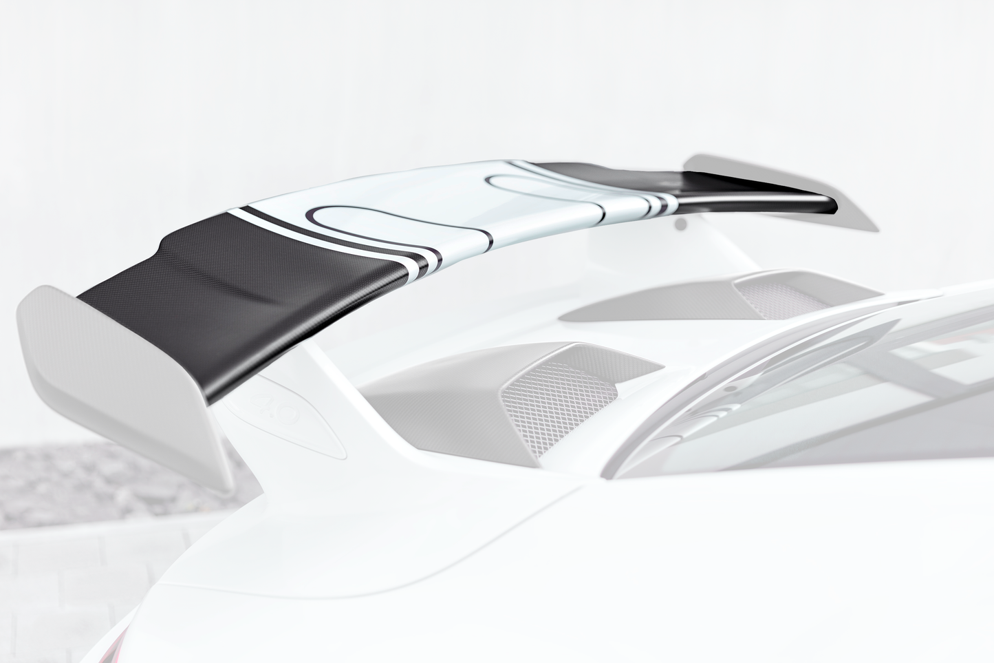 TECHART Rear Spoiler Profile Carbon "matte" for 991.2 GT3 from MY17