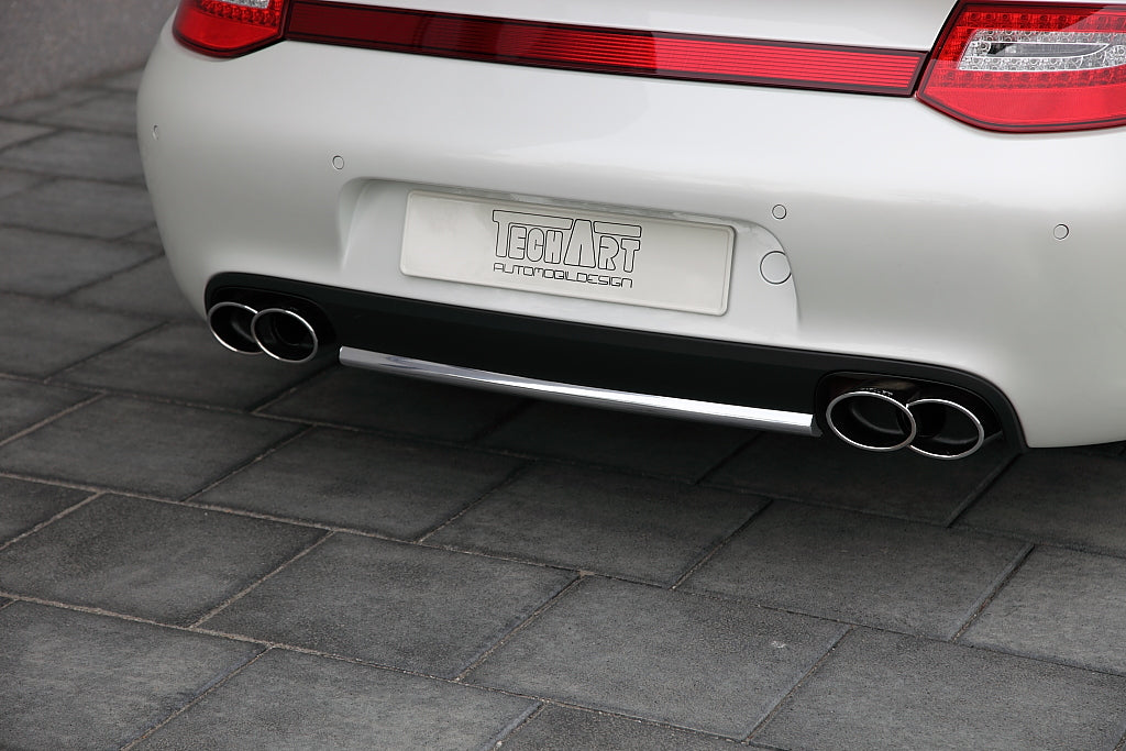 TECHART Exhaust Tail Pipes, glossy chrome for 997 Carrera w. Porsche valve exhaust from MY09