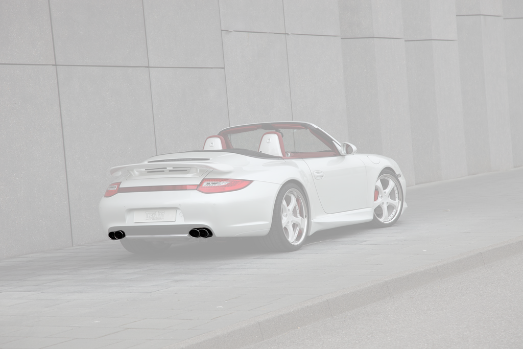 TECHART Exhaust Tail Pipes, glossy chrome for 997 Carrera w. Porsche valve exhaust from MY09