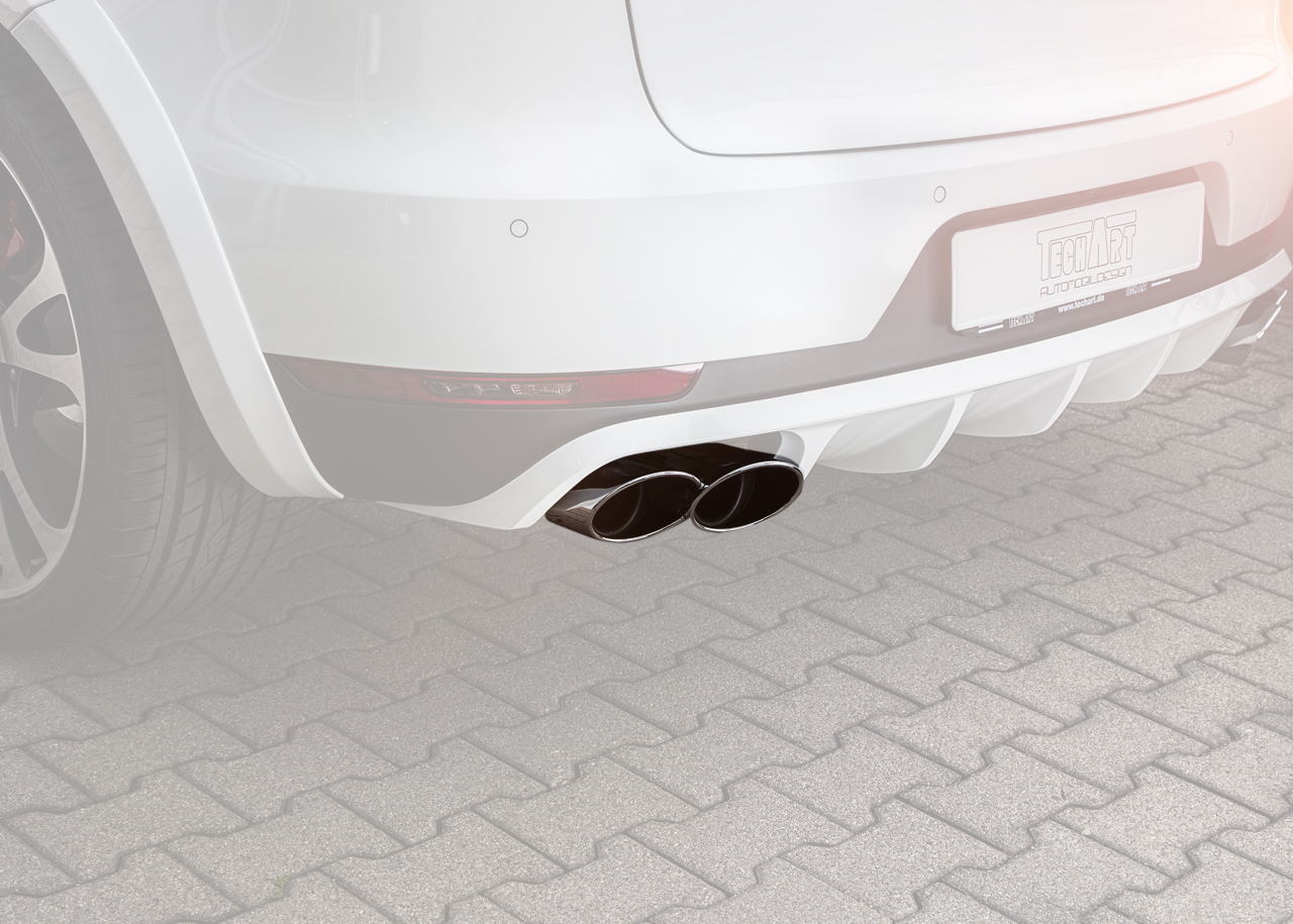 TECHART Exhaust Tail Pipes, glossy chrome for Macan S / Turbo