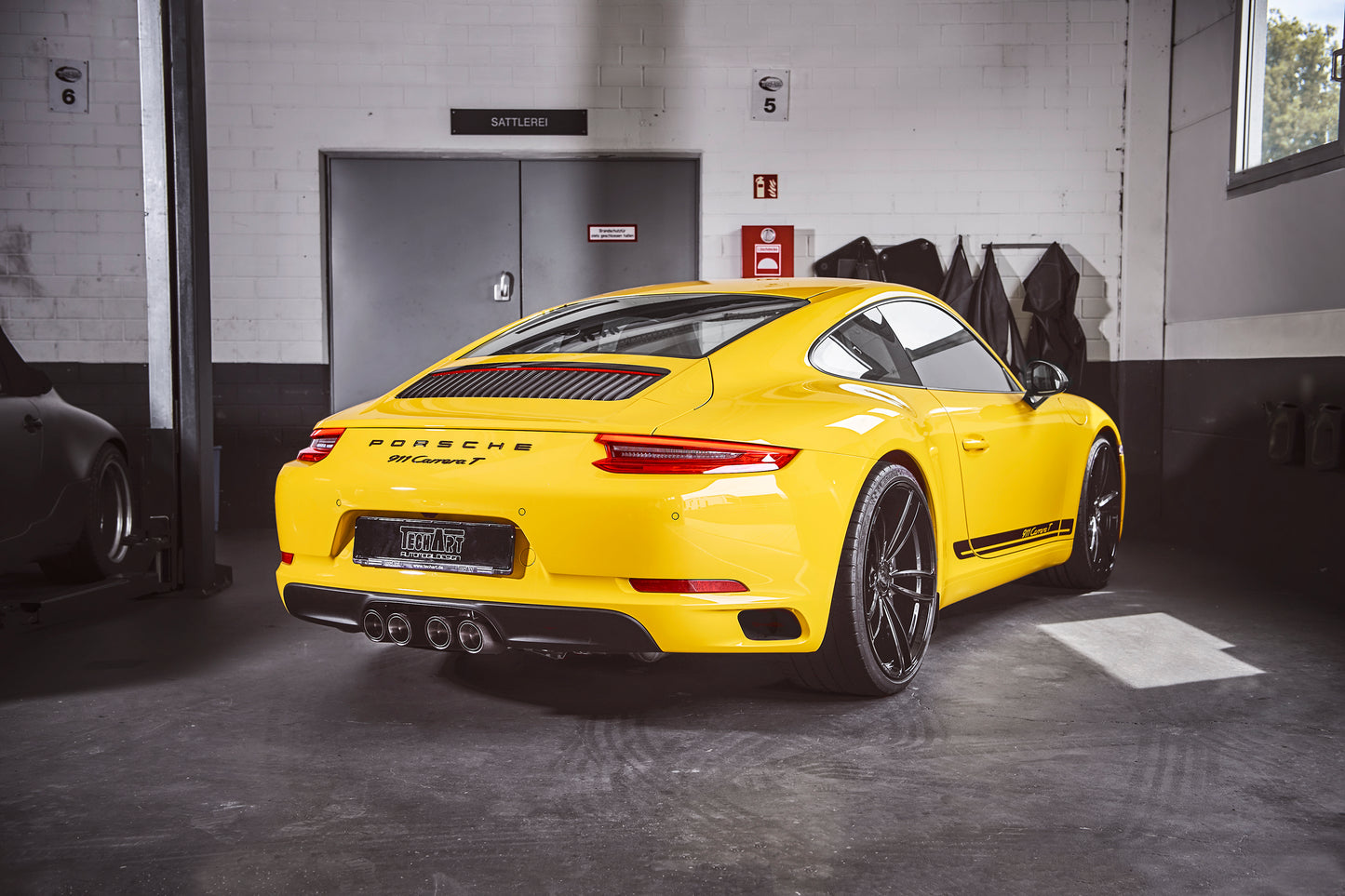 TECHART Exhaust System "Racing" with valve, Centered Outlet for 991.2 Carrera S, Carrera T/GTS from MY17 with optional Sport Exhaust