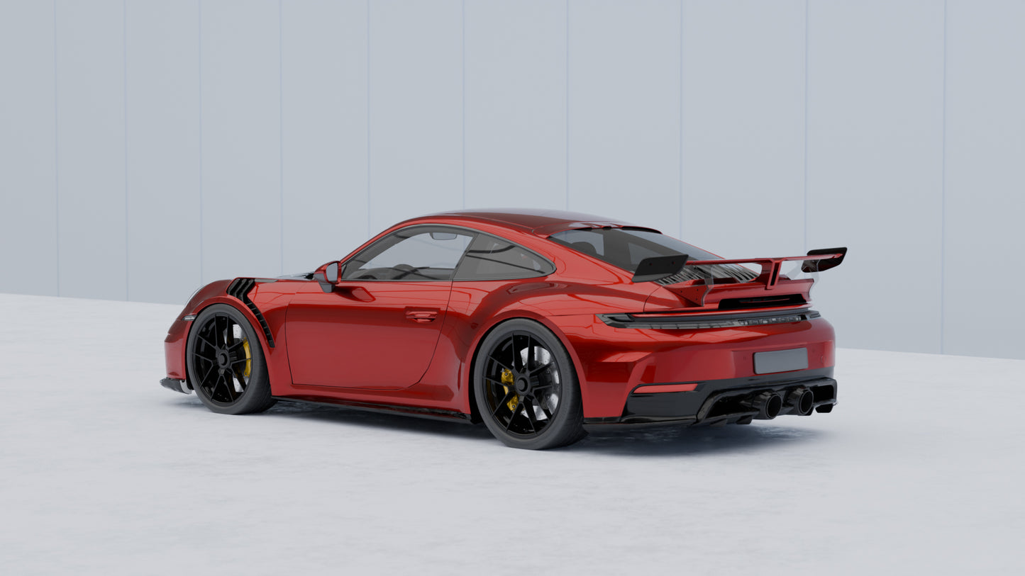 TECHART Carbon Rear Diffuser incl. Carbon Aero Wings for 992.2 Carrera / GTS from MY2025