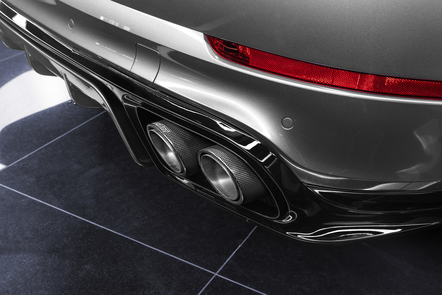 TECHART Exhaust Tip Kit Titanium with Carbon Trim for E3 Cayenne