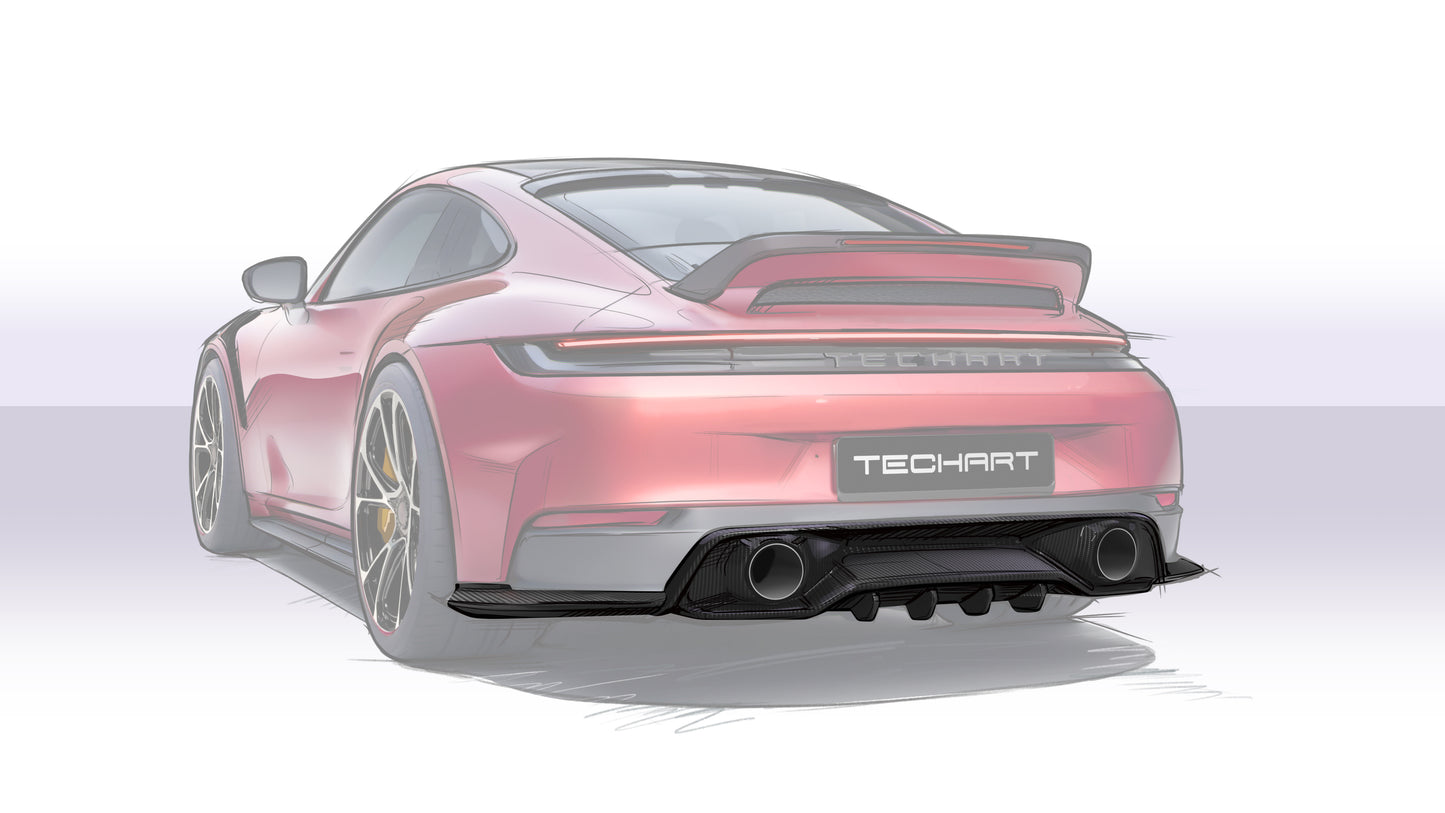 TECHART Carbon Rear Diffuser incl. Carbon Aero Wings for 992.2 Carrera from MY2025 - Pre-Order