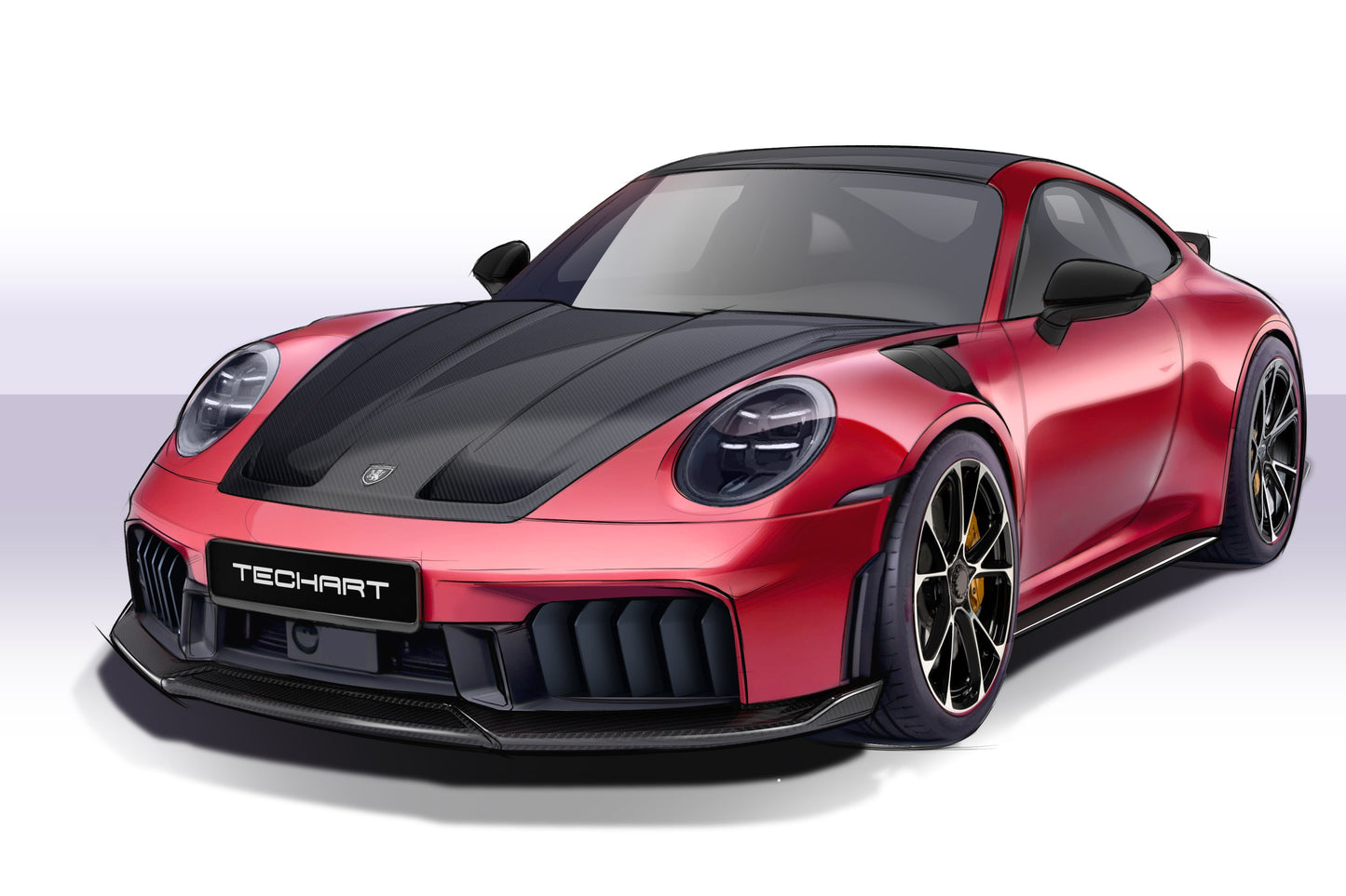 TECHART Carbon Front Spoiler for 992.2 Carrera from MY2025