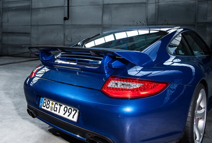 TECHART Exhaust Tail Pipes, black chrome for 997 Carrera w. Porsche valve exhaust from MY09