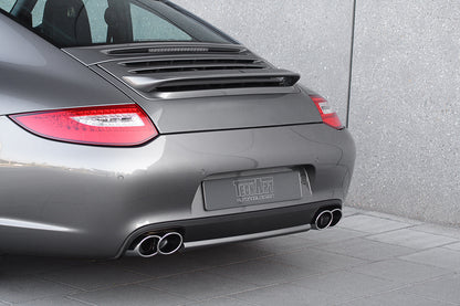 TECHART Exhaust Tail Pipes, glossy chrome for 997 Carrera w. Porsche valve exhaust from MY09