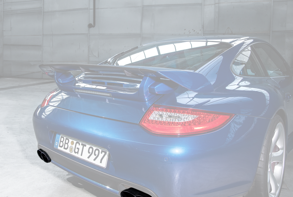 TECHART Exhaust Tail Pipes, black chrome for 997 Carrera w. Porsche valve exhaust from MY09
