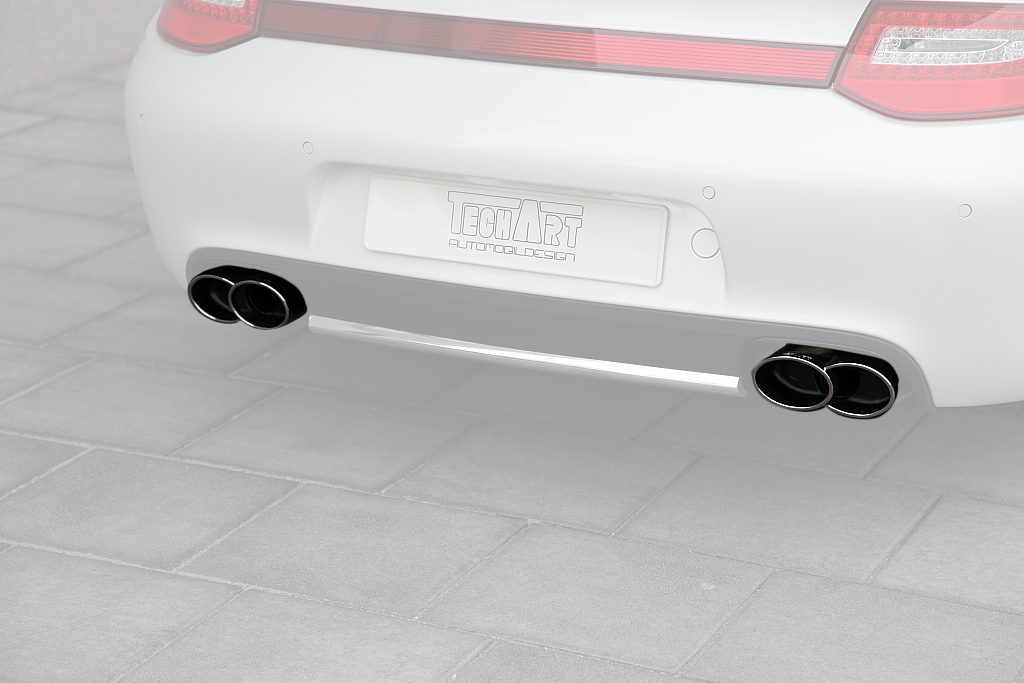 TECHART Exhaust Tail Pipes, glossy chrome for 997 Carrera w. Porsche valve exhaust from MY09